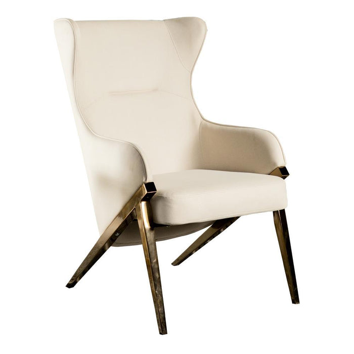 Walker Upholstered Accent Chair Cream and Bronze