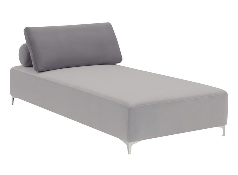 Giovanni Upholstered Accent Chaise with Removable Pillow Grey