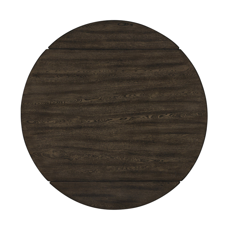 Rex 65" Round Table With Self Storing Leaves-Walnut