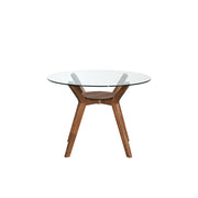 Oscar Dining Table Base For Glass Top Table-Walnut