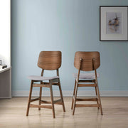Oscar Counter Chair With Dk Gray Cushion-Walnut