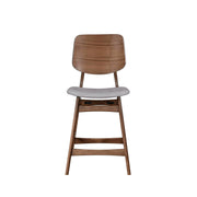 Oscar Counter Chair With Dk Gray Cushion-Walnut