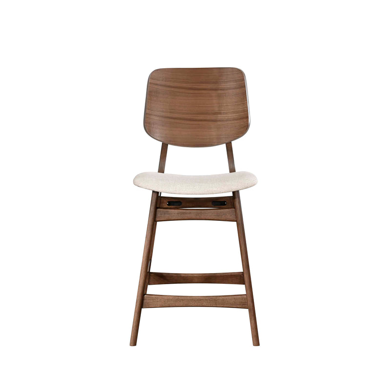 Oscar Counter Chair With Natural Cushion-Walnut