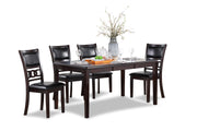 Gia 5 Pc 60" Dining Table & 4 Chairs-Ebony