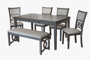 Gia 5 Pc 60" Dining Table & 4 Chairs-Gray