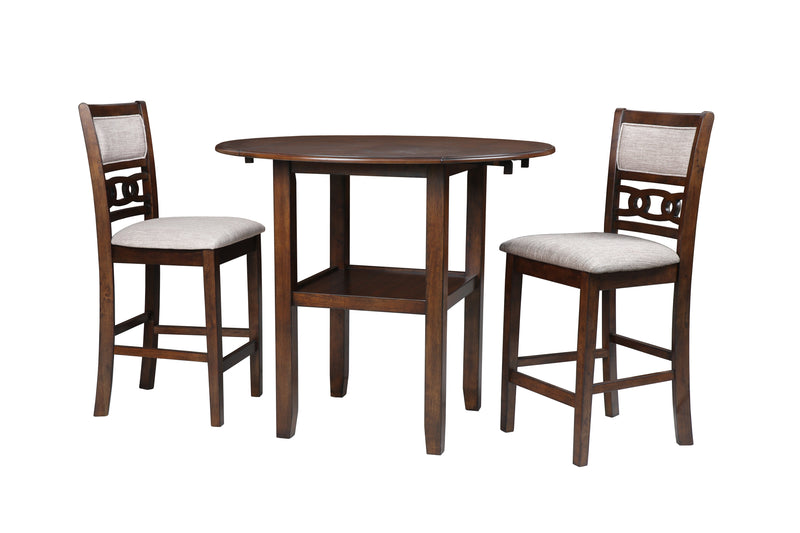 Gia 3 Pc 42" Counter Drop Leaf Table & 2 Chairs-Cherry