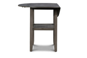 Gia 3 Pc 42" Counter Drop Leaf Table & 2 Chairs-Gray