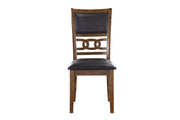 Gia 5 Pc 47" Round Dining Table & 4 Chairs-Brown