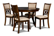 Gia 5 Pc 47" Round Dining Table & 4 Chairs-Cherry