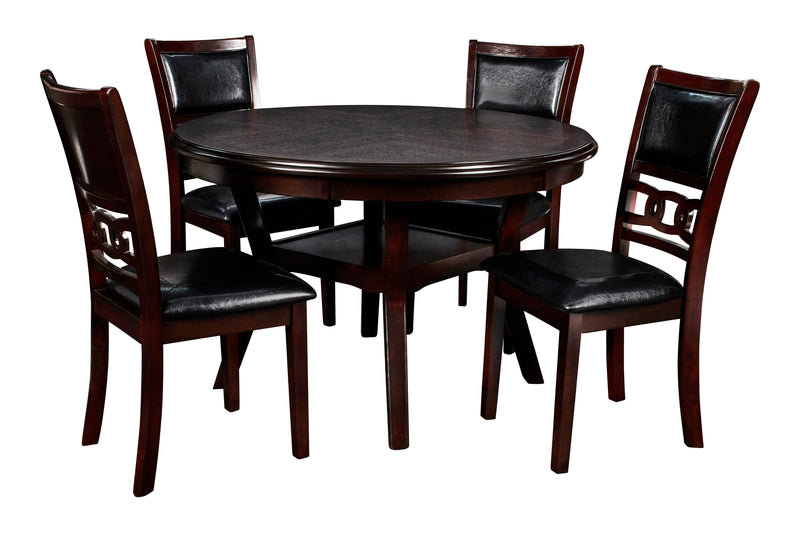 Gia 5 Pc 47" Round Dining Table & 4 Chairs-Ebony