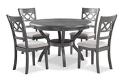 Cori Round Dining 5 Pc Set-Gray