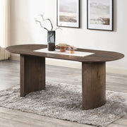 Kody 79" Oval Dining Table Top-Dk Walnut