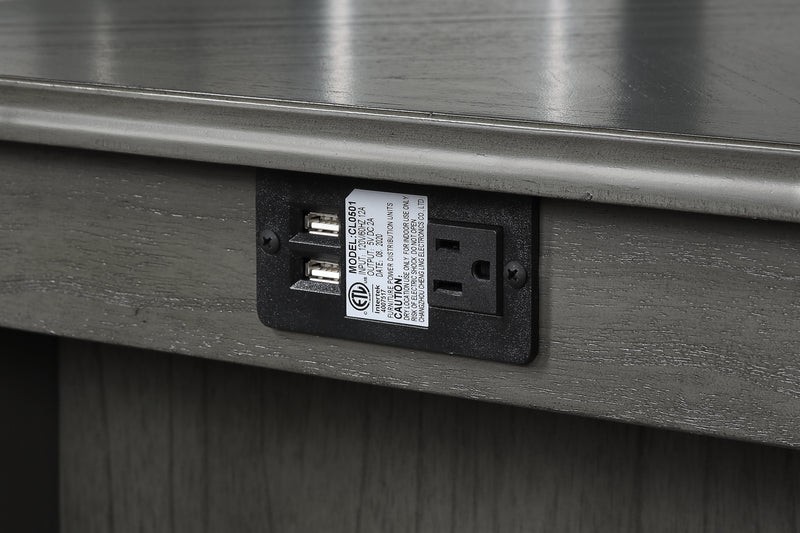 Amy 5 Pc 60" Counter Storage Table+Chairs-Gray