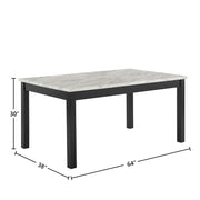 Celeste 64" Dining Table-Espresso/Faux Marble