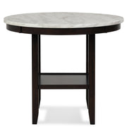 Celeste 42" Round Counter Table-Espresso/Faux Marble