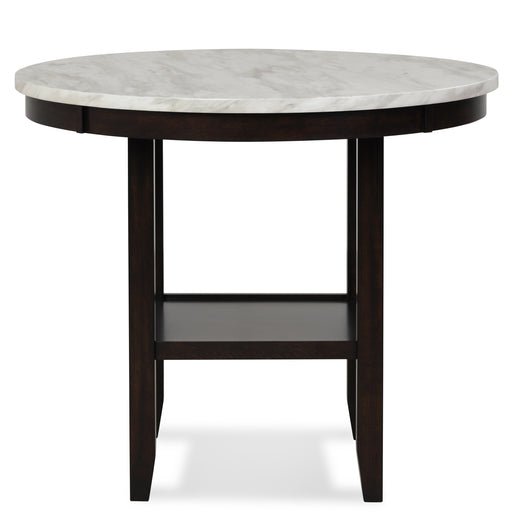 Celeste 42" Round Counter Table-Espresso/Faux Marble