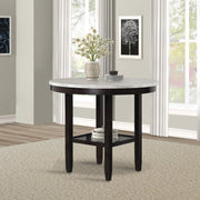 Celeste 42" Round Counter Table-Espresso/Faux Marble