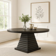 Plateau Round Table Pedestal Base Top-Rustic Espresso