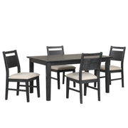 Sable Crest 5 Piece Rectangle Dining Table & 4 Chairs-Black