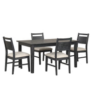 Sable Crest 5 Piece Rectangle Dining Table & 4 Chairs-Black