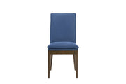 Maggie Dining Chair W/Blue Cushion-Walnut