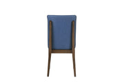 Maggie Dining Chair W/Blue Cushion-Walnut