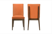 Maggie Dining Chair W/Terracotta Cushion-Walnut
