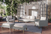 Carezza 5 Pc Set - Sofa, 2 Club Chairs, 2 Stools- Taupe