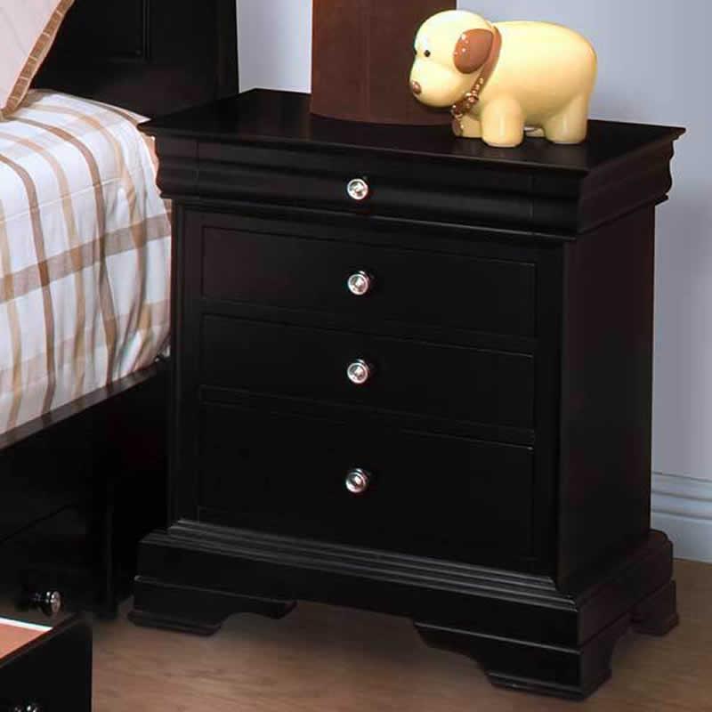 New Classic Belle Rose 4 Drawer Night Stand in Black Cherry