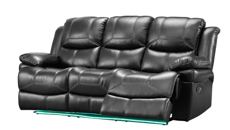New Classic Flynn Power Sofa (Lights) in Premier Black