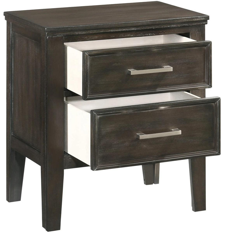 New Classic Furniture Andover 2 Drawer Nightstand in Nutmeg
