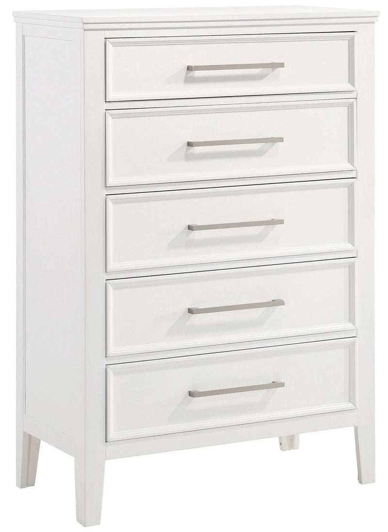 New Classic Furniture Andover 5 Drawer Chest in White