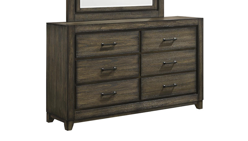 New Classic Furniture Ashland 6 Drawer Dresser in Rustic Brown