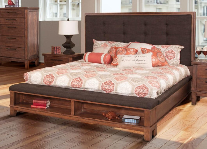 New Classic Furniture Cagney California King Bed in Chestnut