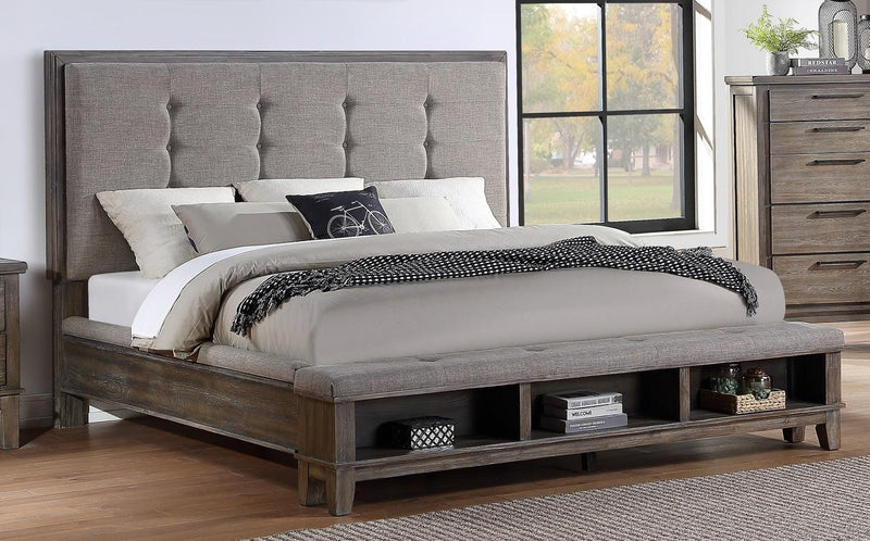 New Classic Furniture Cagney California King Bed in Vintage Gray - Sims Furniture