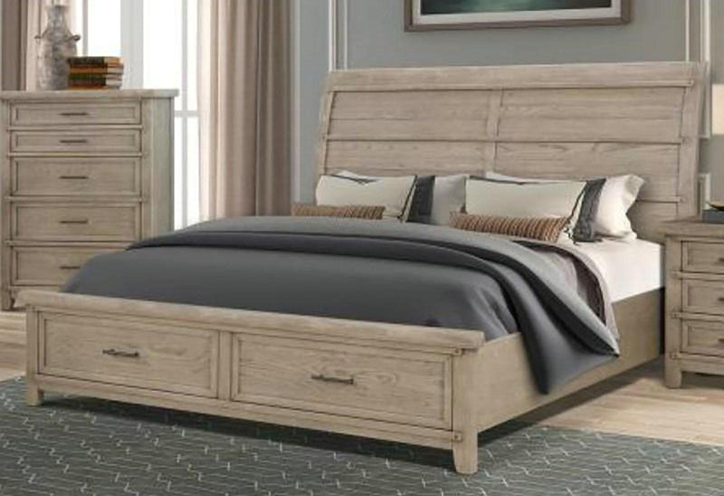 New Classic Furniture Fairfax California King Storage Bed in Driftwood