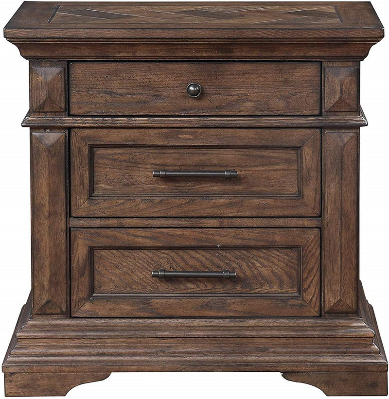New Classic Furniture Mar Vista 3 Drawer Nightstand in Brushed Walnut
