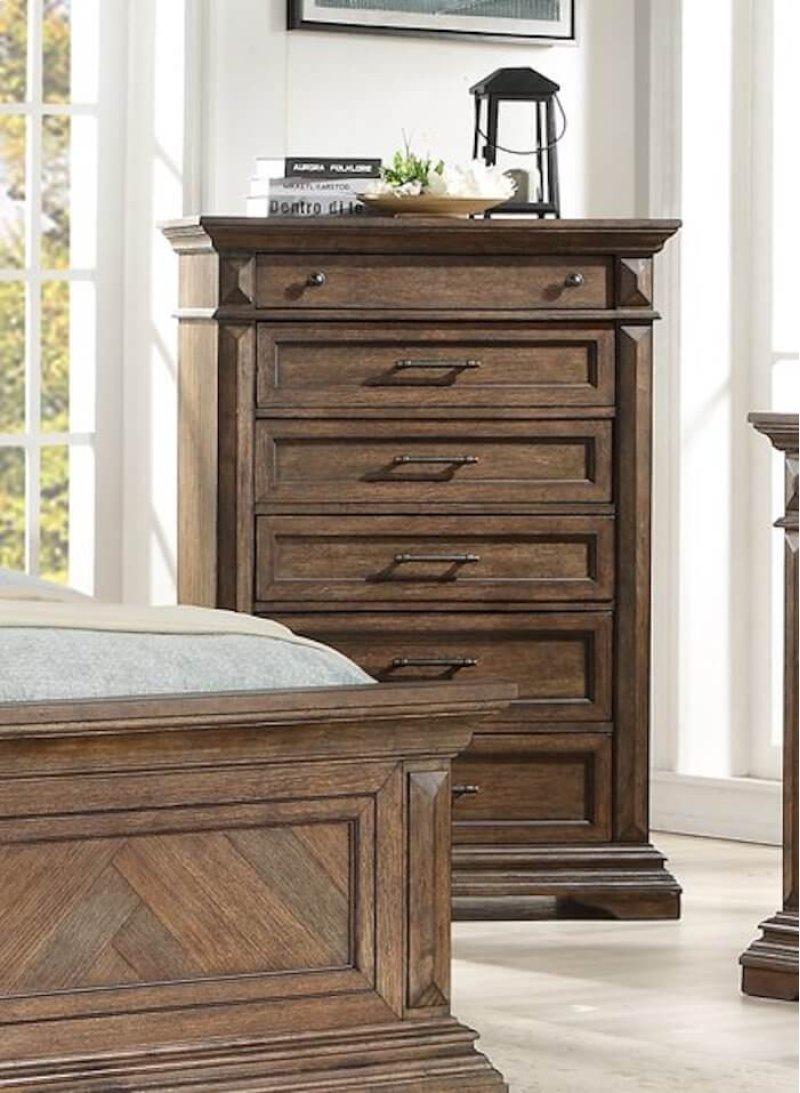 New Classic Furniture Mar Vista 6 Drawer Chest in Brushed Walnut