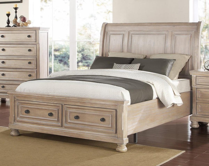 New Classic Furniture Allegra King Storage Bed in Pewter