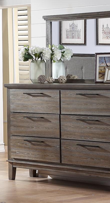 New Classic Furniture Cagney Mirror in Vintage Gray - Sims Furniture
