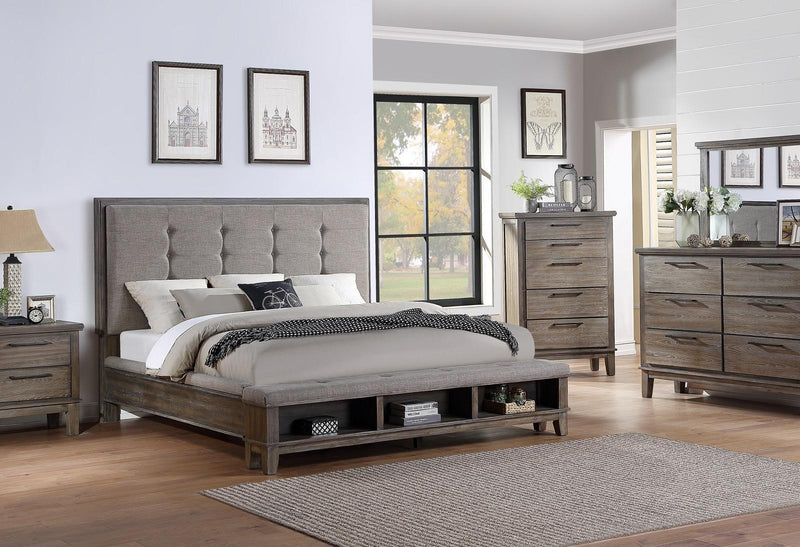 New Classic Furniture Cagney California King Bed in Vintage Gray - Sims Furniture