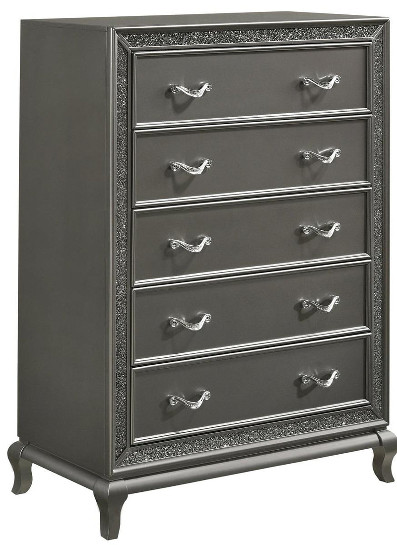 New Classic Furniture Park Imperial 5 Drawer Chest in Pewter