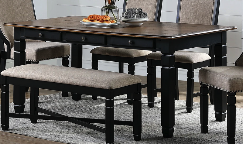 New Classic Furniture Prairie Point 6 Drawer Rectangular Dining Table in BlackPROMO
