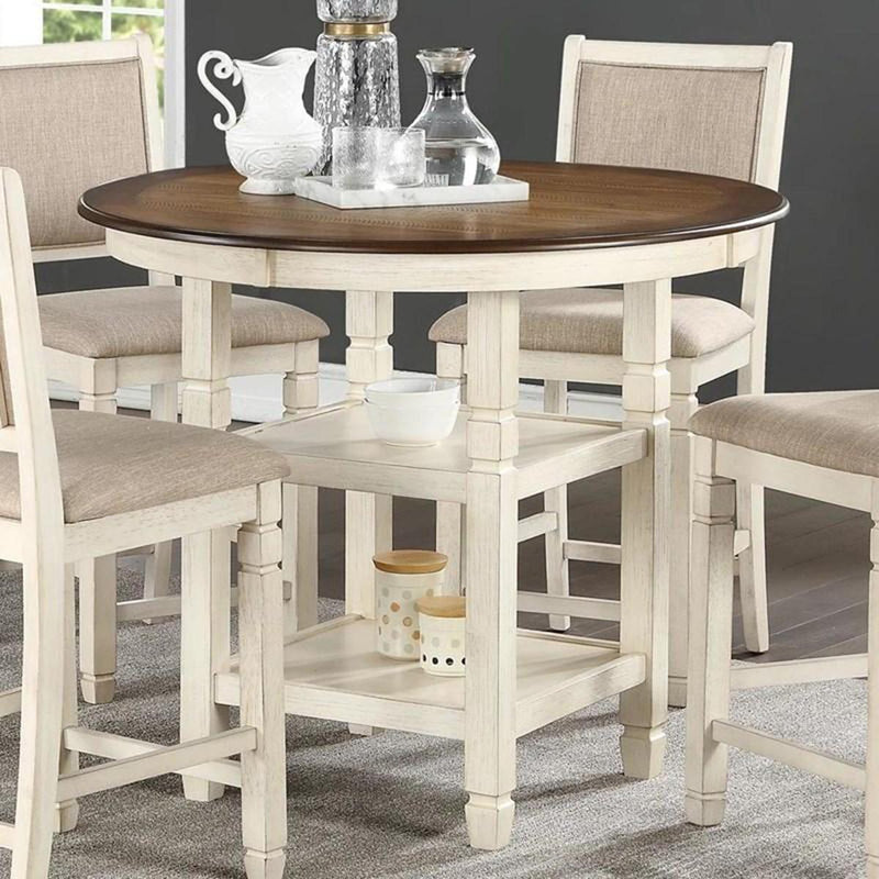 New Classic Furniture Prairie Point Round Counter Height Table in White
