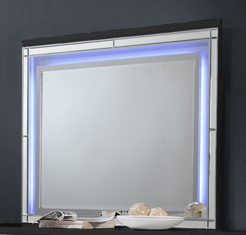 New Classic Furniture Valentino Lighted Mirror in Black