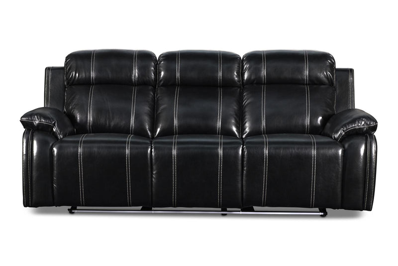 New Classic Fusion Dual Recliner Sofa with Power Foot Rest in Ebony