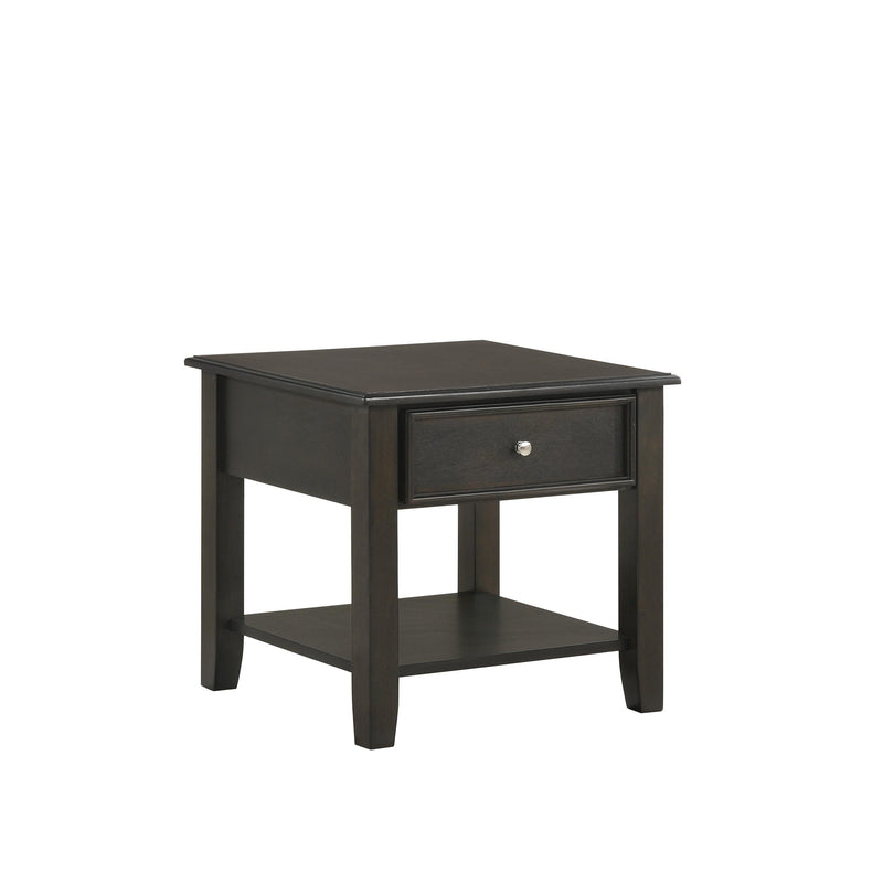 EVANDER END TABLE WITH DRAWER-ESPRESSO