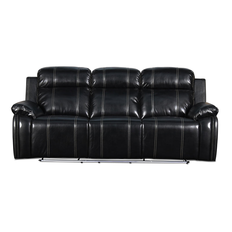 FUSION DUAL RECLINER SOFA W/PWR FTRST-EBONY
