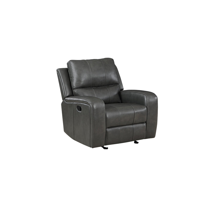 LINTON LEATHER GLIDER RECLINER-GRAY