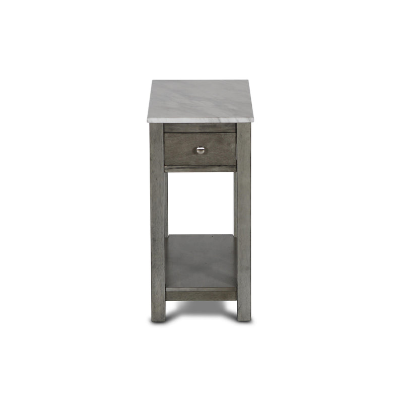 NOAH END TABLE WITH DRAWER-GRAY W/FAUX MARBLE TOP